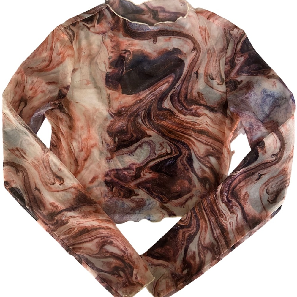 Marble Mesh Crop Top